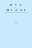 Revue de philologie, de littérature et d'histoire anciennes, v. 93-1